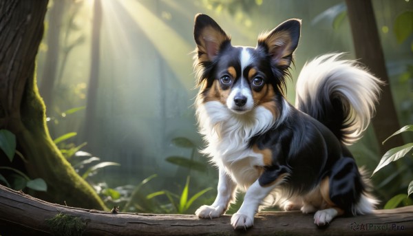 A stunning portrayal of a dog in a lush day