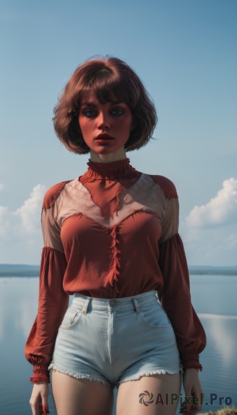 The charm of a female in a scenic day