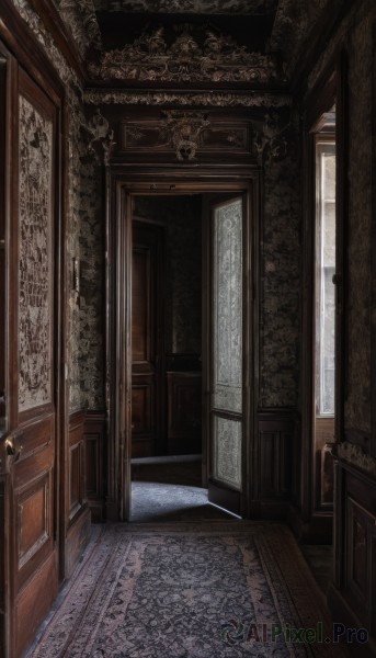 day,indoors,no humans,window,sunlight,scenery,wooden floor,stairs,door,architecture,pillar,carpet,rug,candle,throne,hallway,candlestand,chandelier