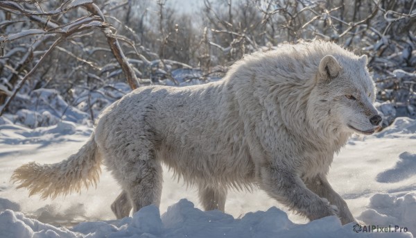 A inspiring unique subject within snowy day