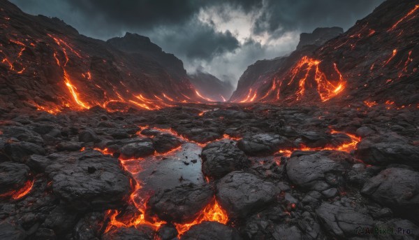 A vivid fiery outdoors showcasing a unique subject