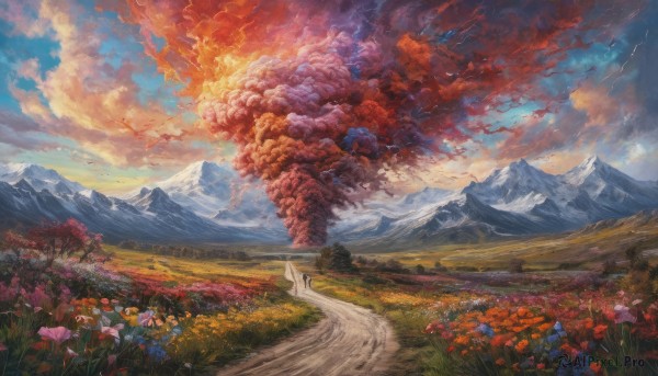 A glimpse of a landscape in a ethereal outdoors