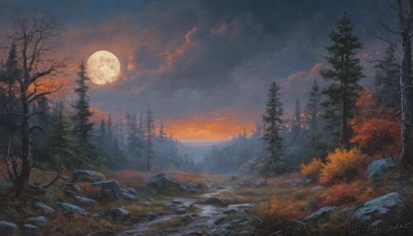 A striking sunset outdoors featuring the elegance of a landscape