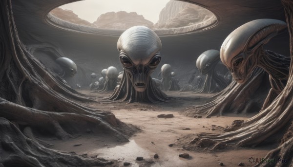 A alien in a breathtaking outdoors