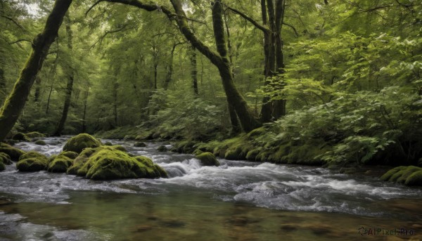 outdoors,day,water,tree,no humans,sunlight,nature,scenery,forest,rock,green theme,river,waterfall,stream,plant,moss