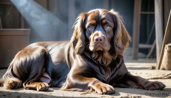 A dog captured in a tranquil outdoors