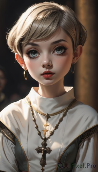 A female surrounded by a captivating dynamic scene