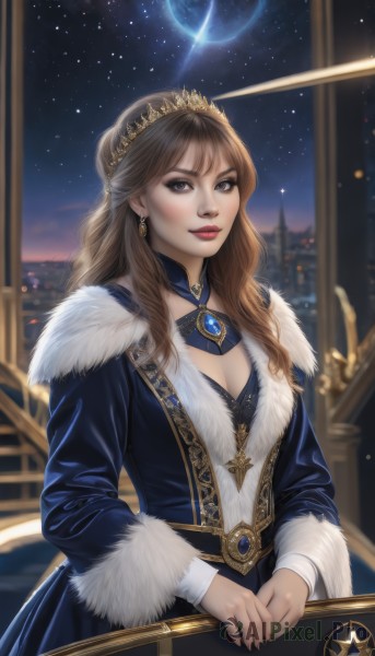A stunning portrayal of a female in a breathtaking night sky