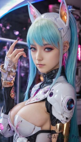 A cyborg in a serene dynamic scene