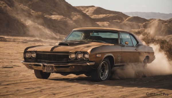 The majestic beauty of a motor vehicle set within a calm outdoors