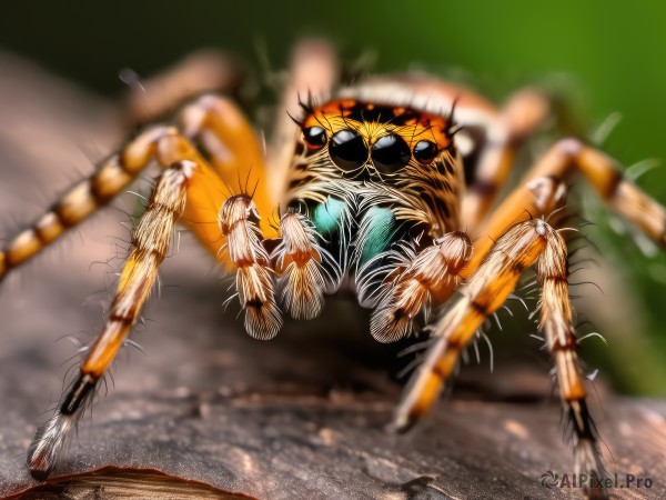 solo,looking at viewer,blurry,no humans,depth of field,blurry background,bug,claws,monster,motion blur,realistic,antennae,full body,black eyes,animal,animal focus,spider