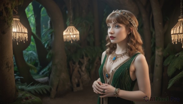 A stunning portrayal of a female in a lush outdoors