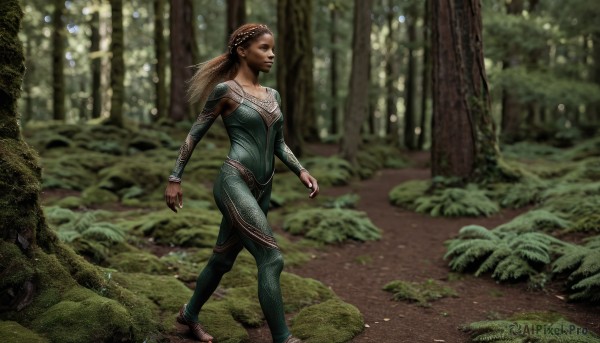 The serene presence of a female in a peaceful outdoors