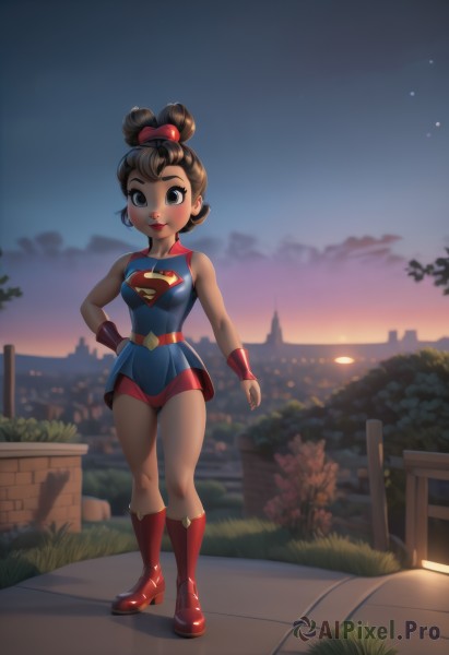 A female amidst a vivid sunset outdoors