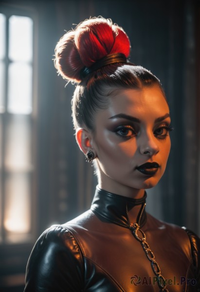 The wonder of a female in a bold dynamic scene