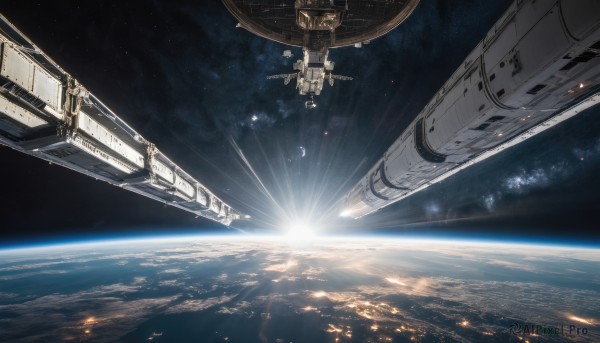 The serene presence of a spacecraft in a peaceful sunlight