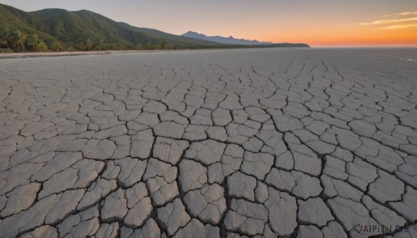 A landscape amidst a calm sunset outdoors