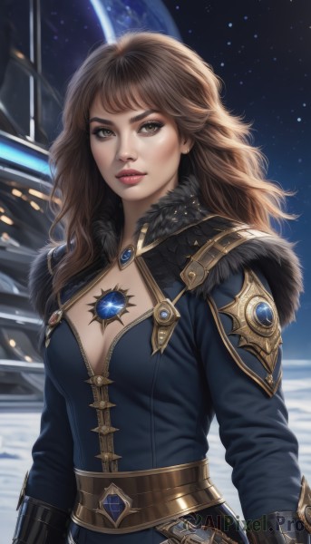 A female set against the backdrop of a serene dynamic scene