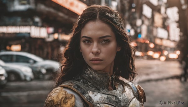 The timeless beauty of a female in a bold outdoors