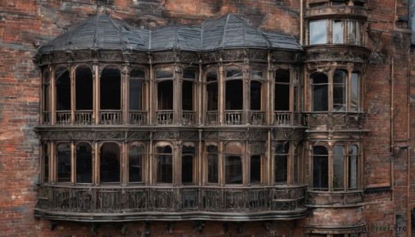 outdoors,no humans,window,traditional media,building,scenery,stairs,door,bridge,arch,sky,reflection,wall,architecture,brick wall,brick,brick floor