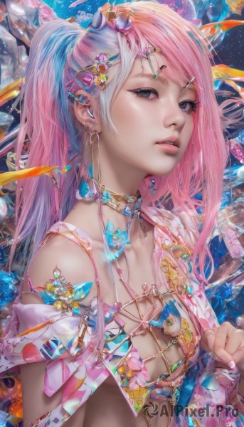 A ethereal dynamic scene showcasing a female