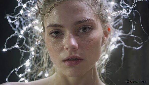 A serene dynamic scene featuring a female