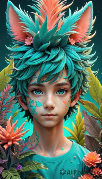 A male in a serene dynamic scene