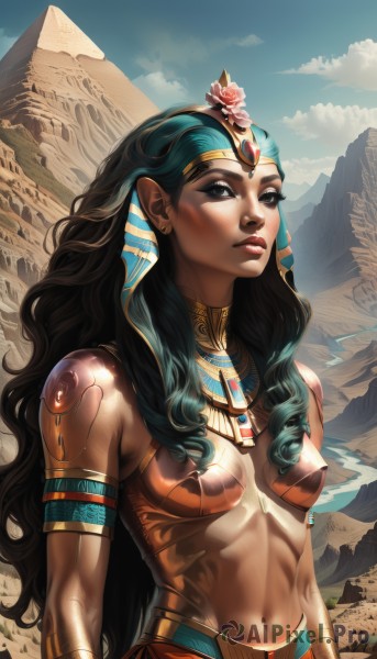 A female surrounded by a serene day