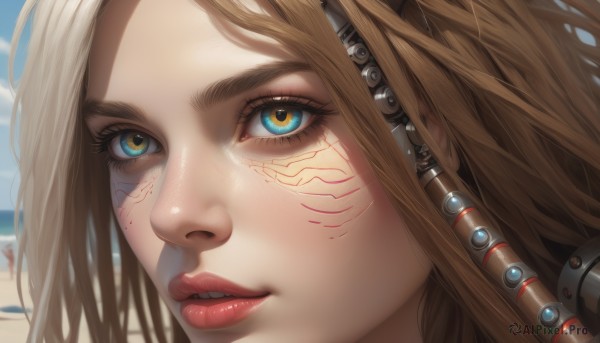 A stunning cyborg within a lush day