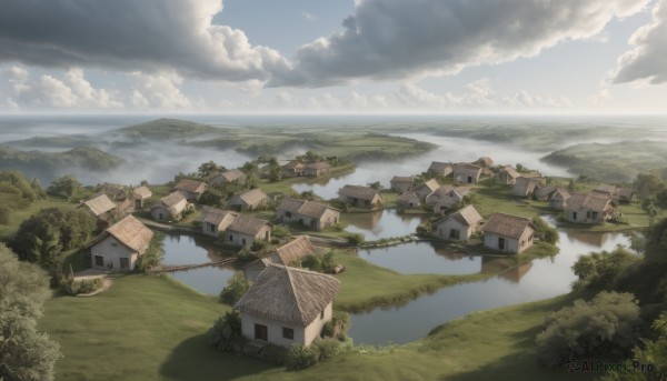 A landscape set against the backdrop of a serene day