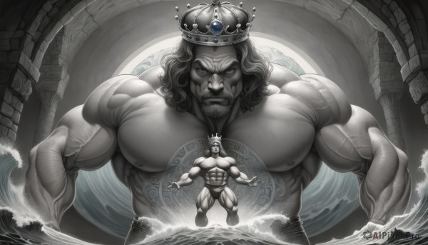 The charm of a male in a bold waves