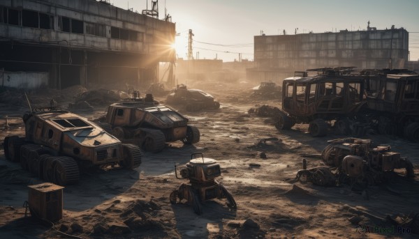 A delightful capture of a motor vehicle within sunset outdoors