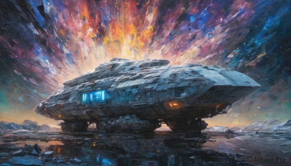 A ethereal outdoors showcasing a spacecraft