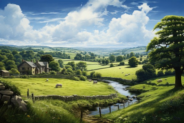 The serene presence of a landscape in a breathtaking day