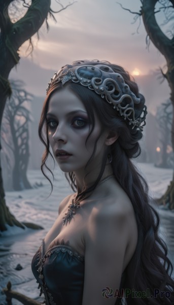 A female framed by the beauty of a majestic snowy outdoors