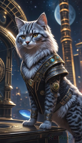 A cat portrayed in a refreshing outdoors