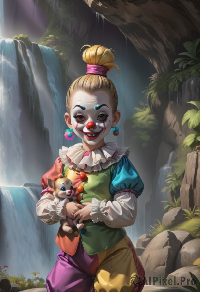 The timeless beauty of a clown in a picturesque day