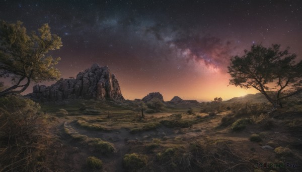 A landscape amidst a calm sunset outdoors