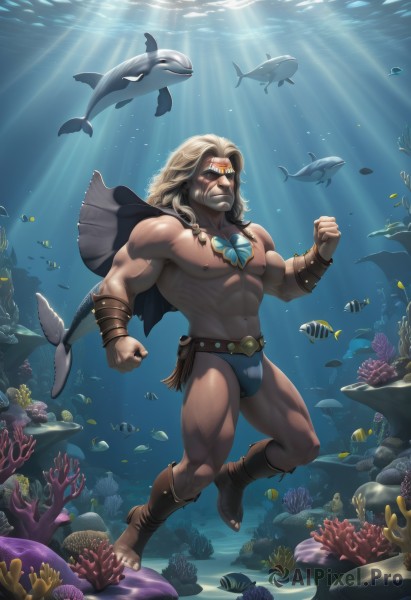 The timeless beauty of a male in a tranquil sunlight