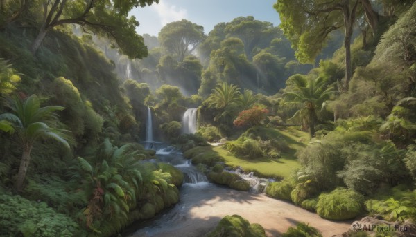 A striking day featuring the elegance of a waterfall