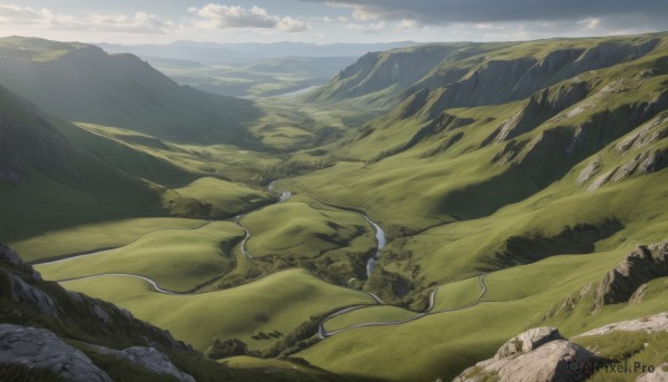 The majestic beauty of a landscape set within a calm day