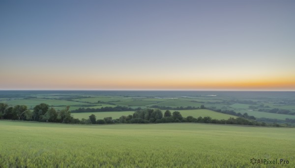 A landscape in the heart of a beautiful sunset day