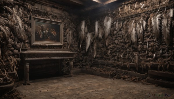 A indoors caught in a peaceful scenery