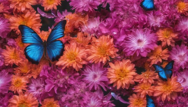 A vivid scenery highlighting a butterfly