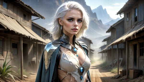 A female surrounded by a serene day