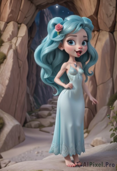 A child in a dynamic rock