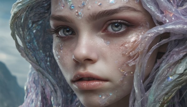 The charm of a female in a tranquil dynamic scene