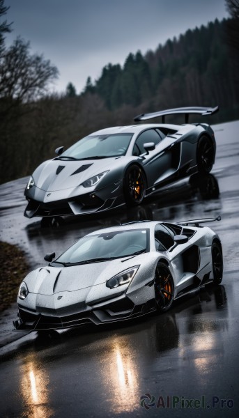 The elegance of a motor vehicle in a tranquil outdoors
