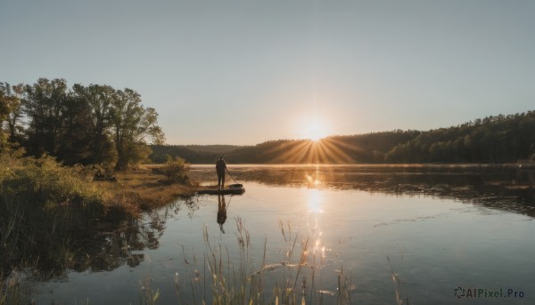 A charming sunset outdoors with a female