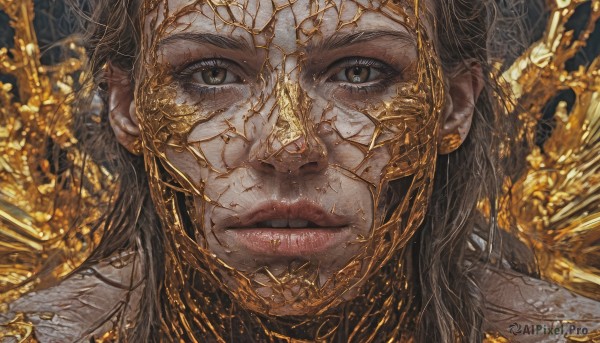 A ethereal dynamic scene showcasing a female